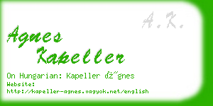 agnes kapeller business card